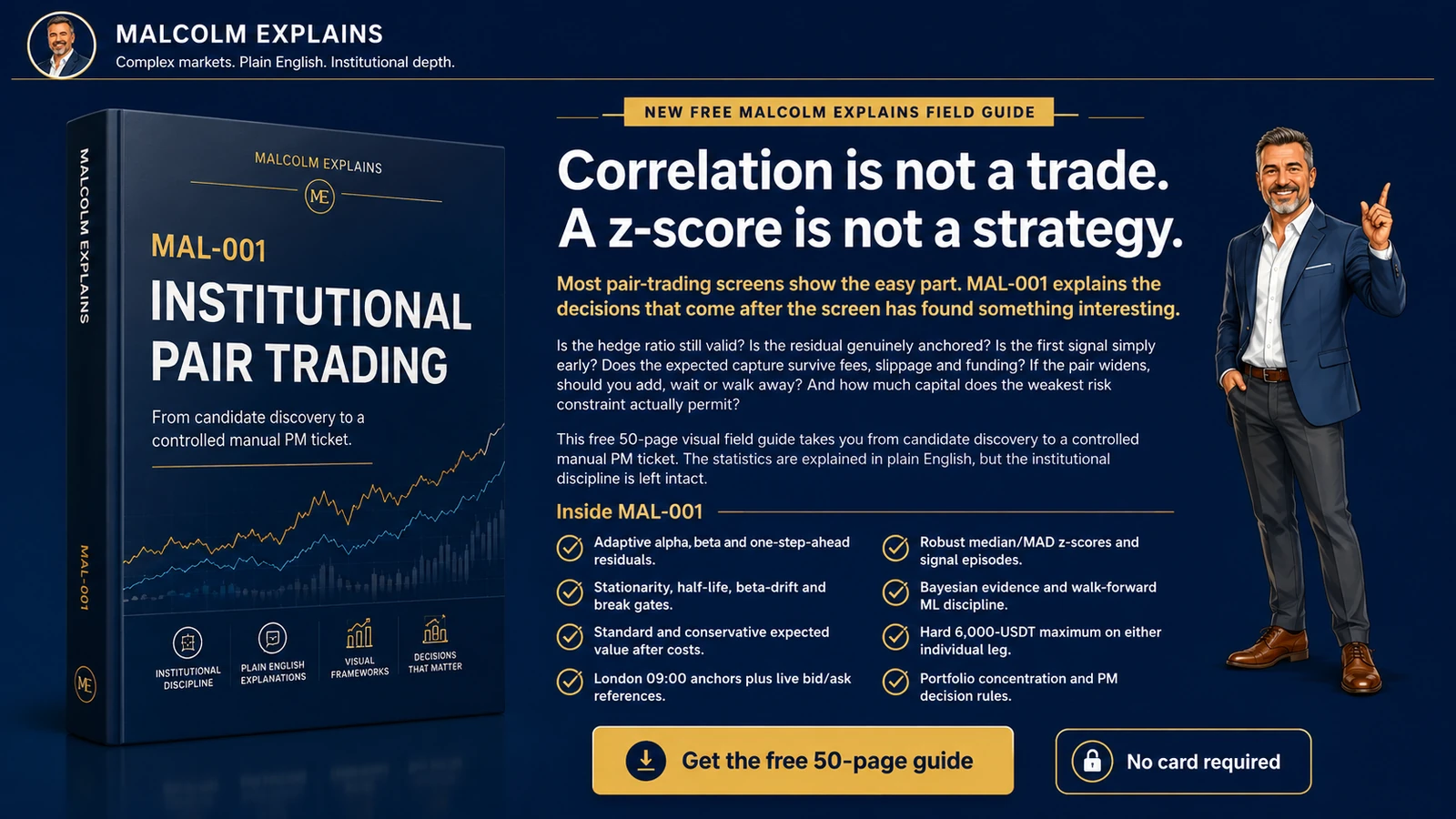MAL-001 Institutional Pair Trading - free 50-page visual field guide